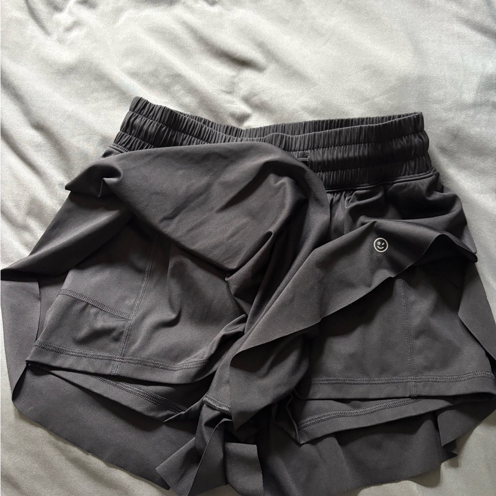 Gilly Hicks Black Layered Athletic Shorts with Drawstring - Picture 2 of 4
